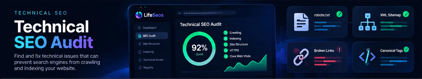 Technical SEO audit process illustration